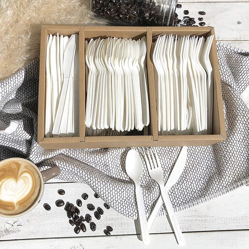 Eco Friendly Biodegradable Disposable Cornstarch PLA Cutlery for Restaurant