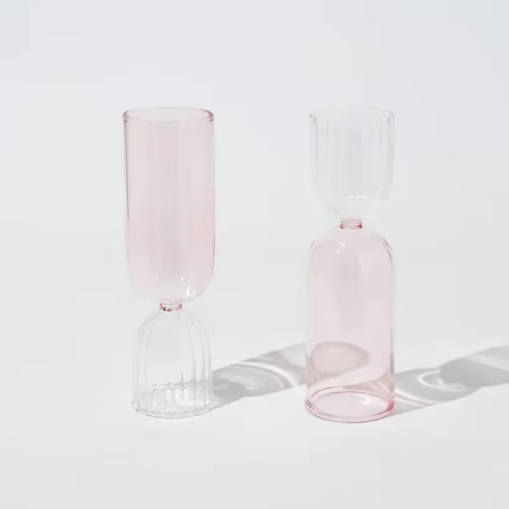 Borosilicate Decorative Colored Stemless Champagne Glass Flute Goblet for Drinking