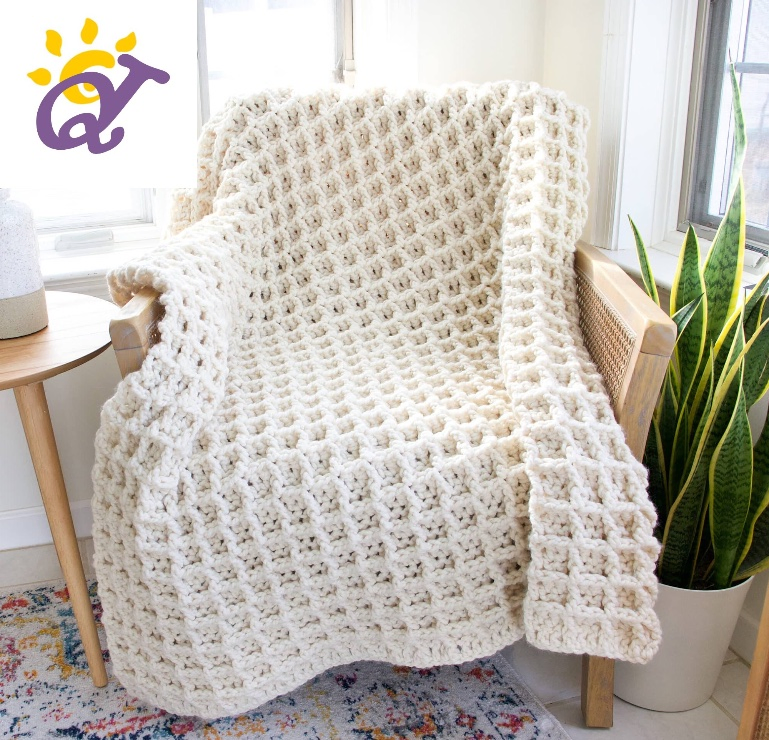 Yuki Chunky Yarn Throw Hand Made Knitted Blanket