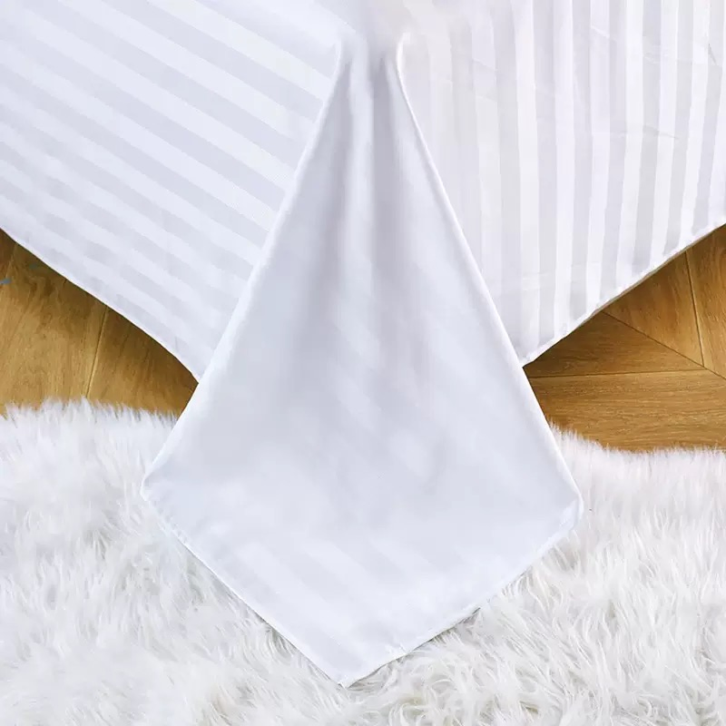 120g High Weight Brushed Jacquard Three Centimeters Satin Strip Duvet Quilt Comforter Cover Star Hotel Homestay ODM/OEM 3/4/5/6PCS Bedding Set Bed Sheets Set