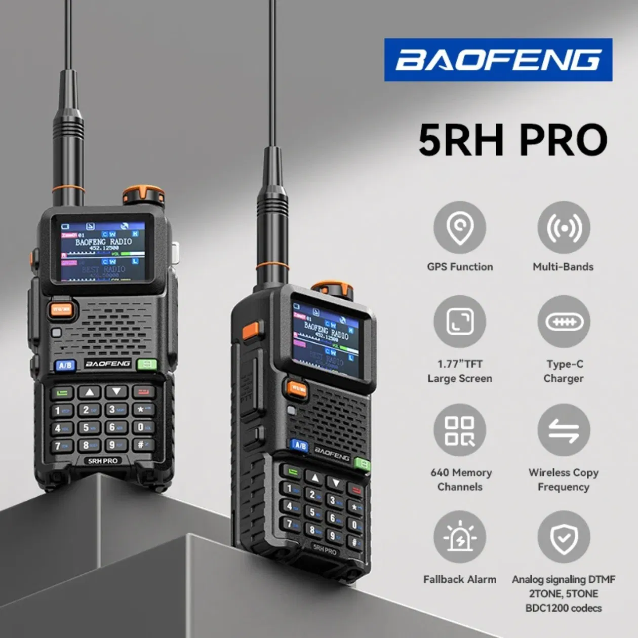 UV-5rhpro GPS Positioning Handheld Walkie Talkie