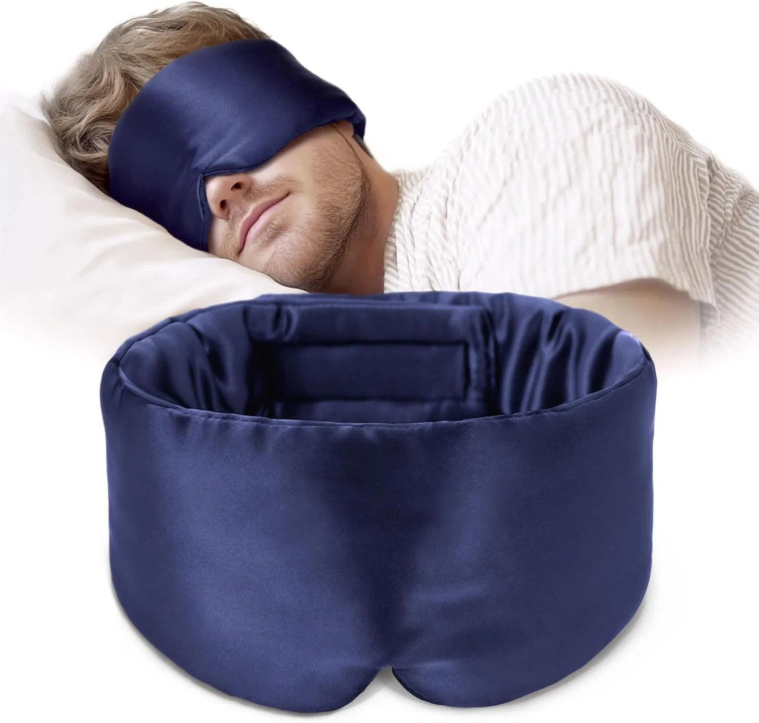 Eyelash Protecting Silk Sleep Mask Face-Hugging Padded Silk Cocoon Travel Natural Adjustable Silk Sleeping Eye Mask