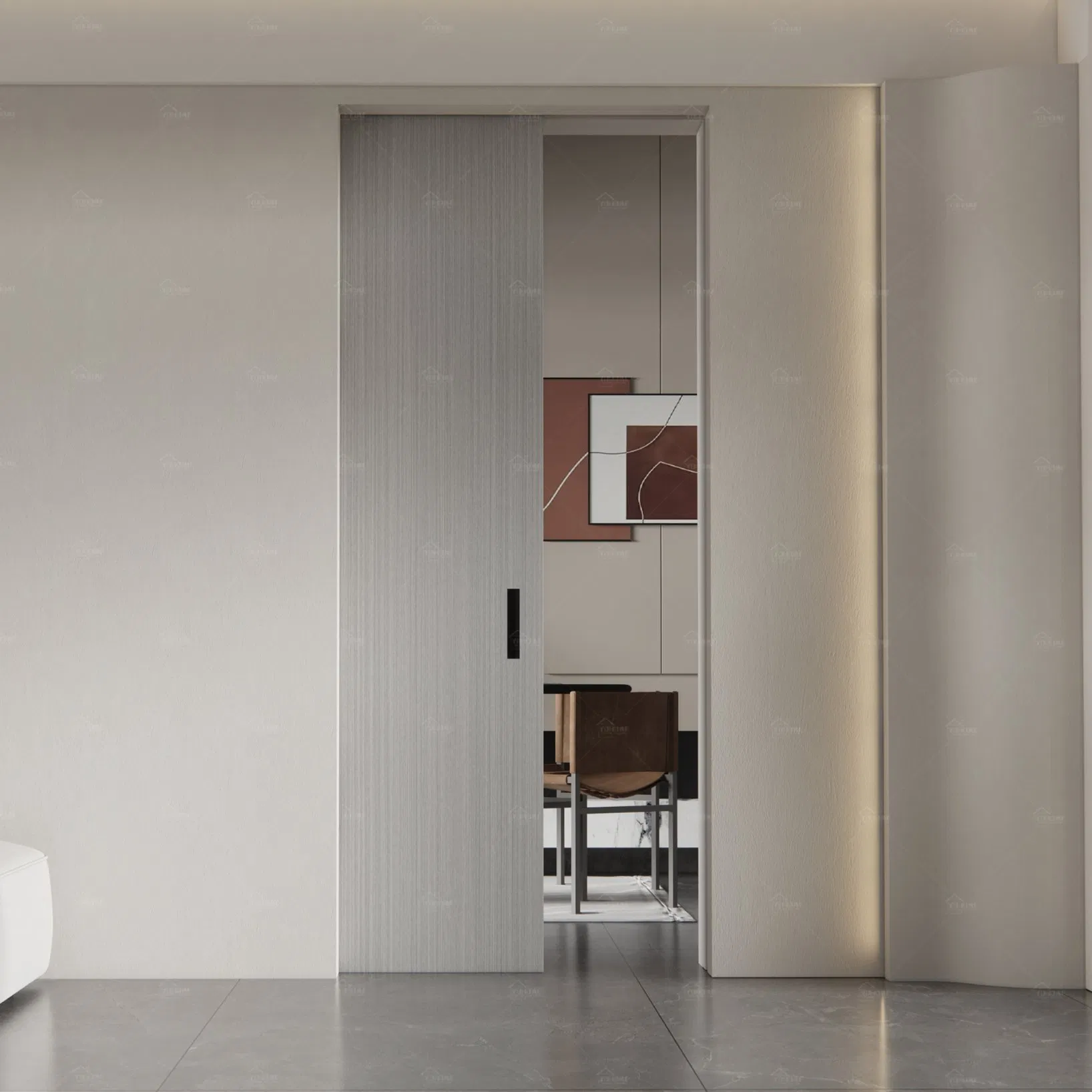 American Approved Custom House Villa MDF Eco-Friendly Fully Open Sliding Pocket Door