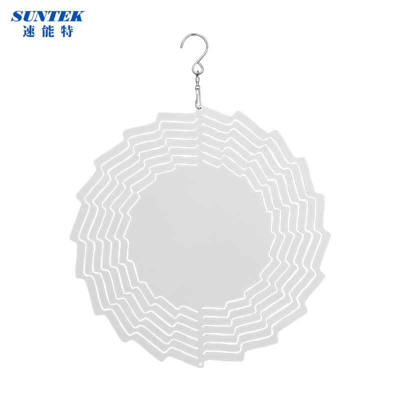 Metal White Plain Double Sided Sublimation Aluminum Wind Spinner