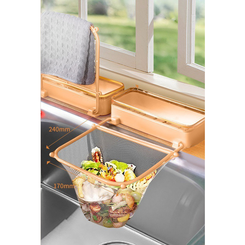 Hanging Replaceable Mesh Bags Kitchen Sink Waste Rack Esg29677