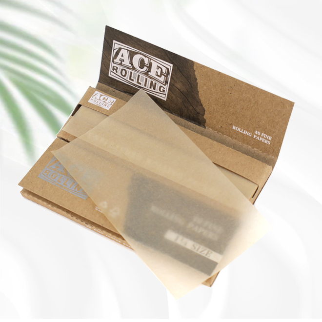 Wholesale Slow Burning 100% Natural Unblenched Wood Pulp Kingsize Smoking Rolling Paper