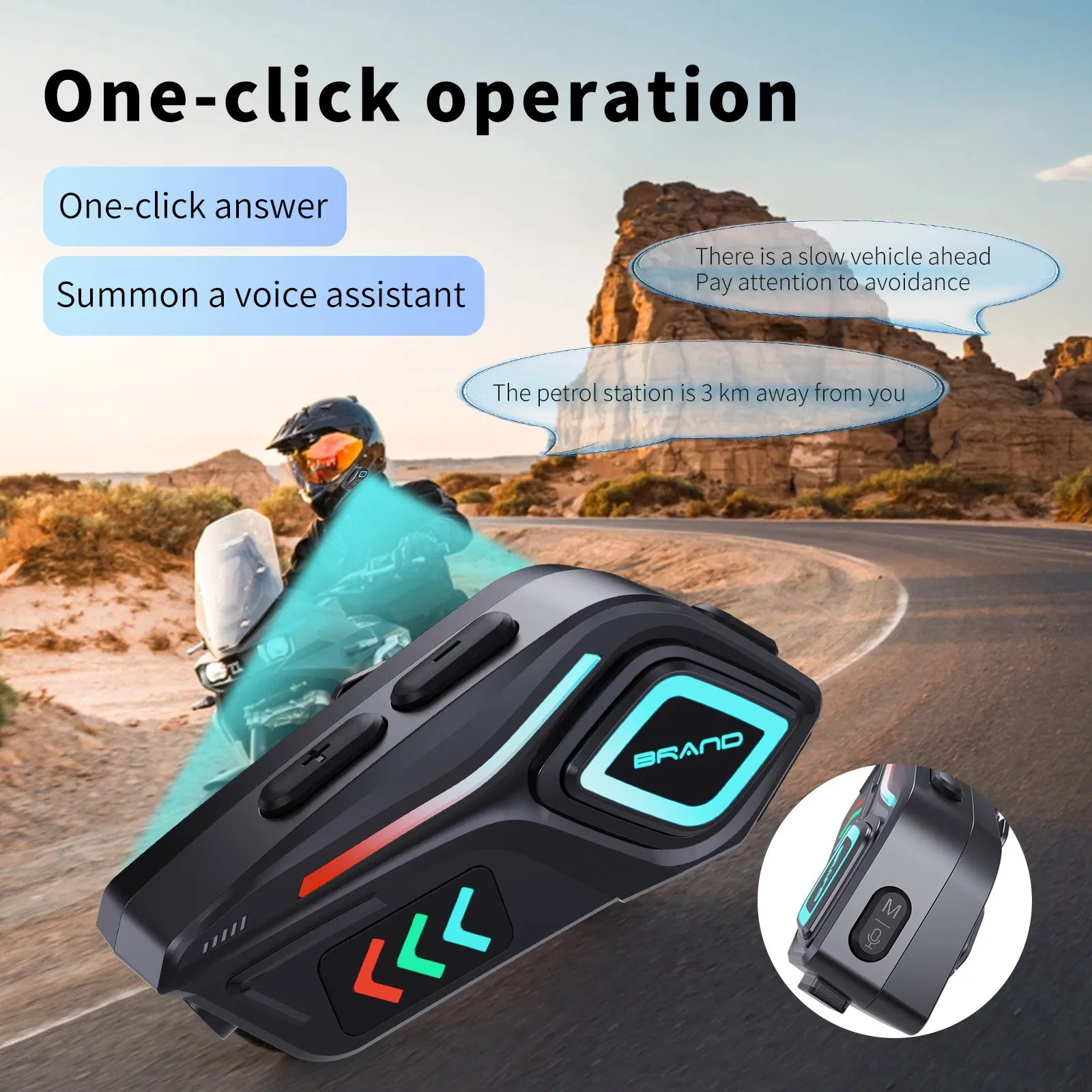 LED Motorcycle Helmet Headset Wireless Headphones K07