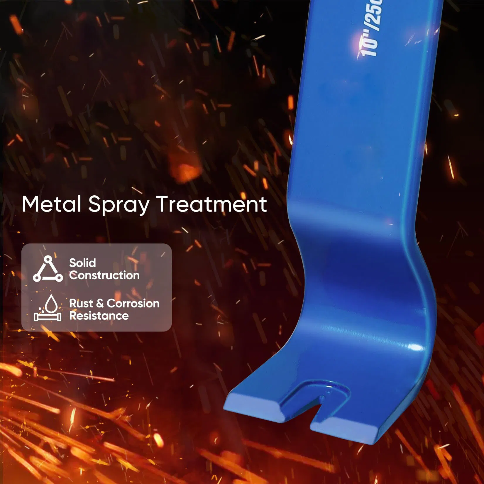 4-Piece Flat Pry Bar Set -Heavy Duty & Mini Nail Puller Crowbar Utility Claw Bar Wonder Bar