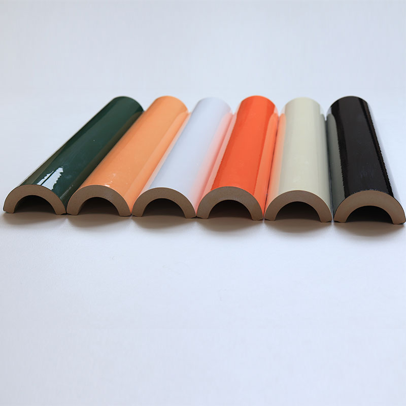Bar Hotel Ceramic Edging Corner Semiround Curved Trim Dark Green Color
