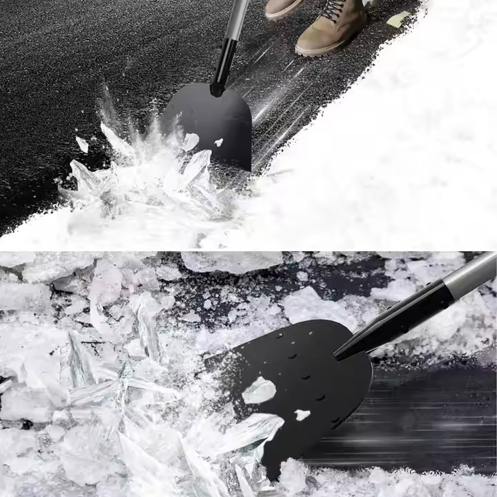 High Quality Outdoor Multifunctional Snow Shovel Flat Shovel with Long Stainless Steel Handle Snow Remover Ice Shovel