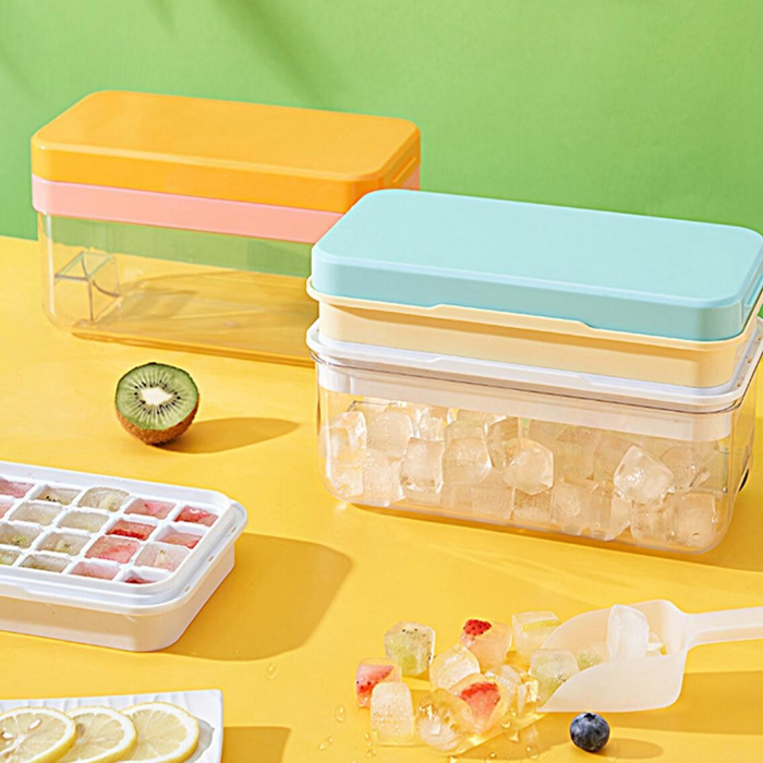 Ice Cube Tray with Lid Storage Bin for Freezer BPA Free