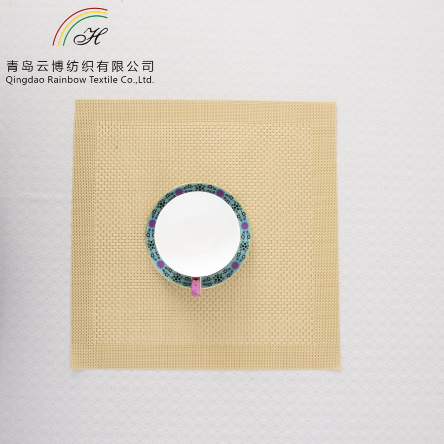Custom Design Square Dining Table Dinner Placemat PVC Polyester Table Decoration