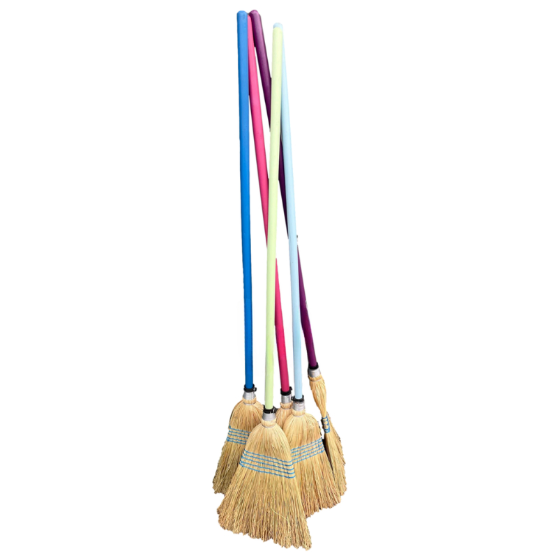 Promotional Factory Price Traditional Yard Straw Garden Broom Long Handled Sweeping Brushes