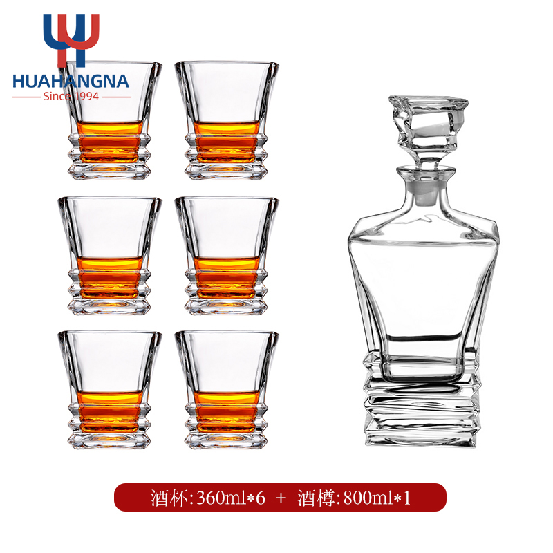 750 Ml Lead Free Crystal Whiskey Decanter Set with Customized Box