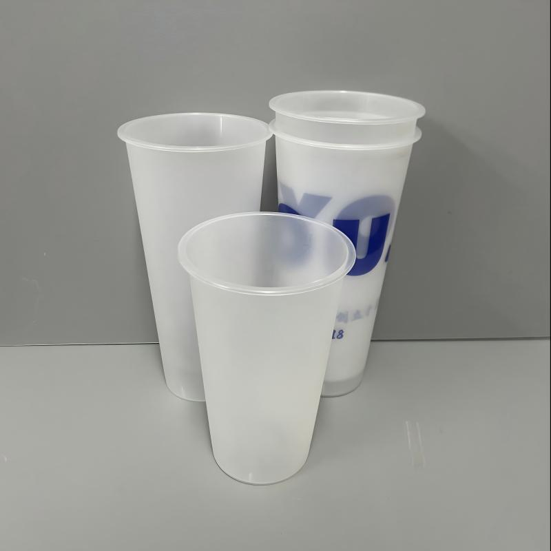 Factory Price Personalized Logo PP Injection Disposable Transparent Juice Milk Tea Plastic Cups