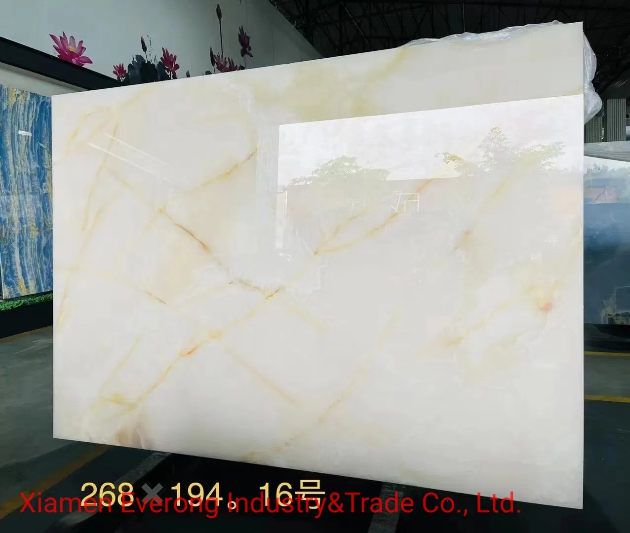 High Quality Polished Milan White Onyx Marble Slabs for Wall/Floor Decoration