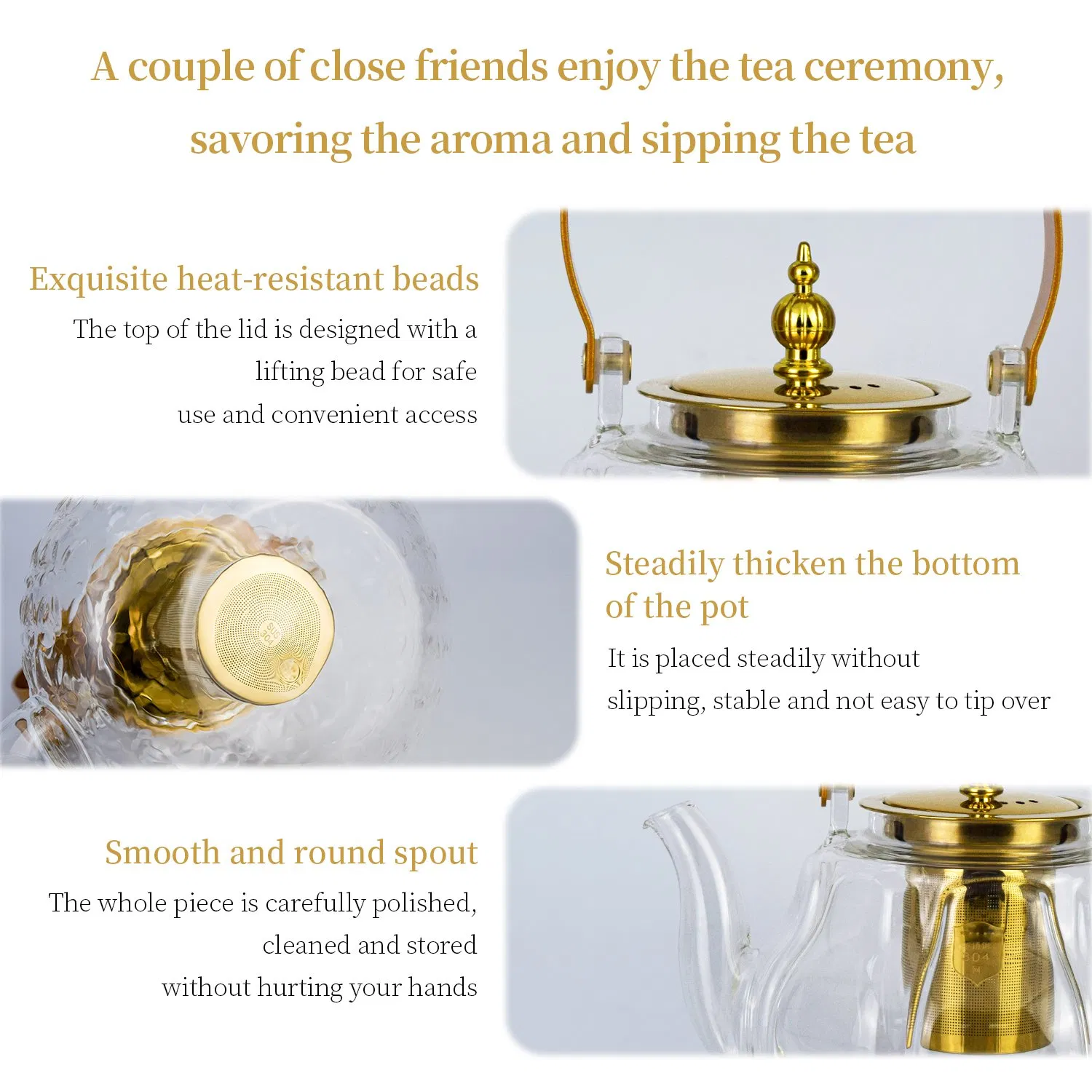 Health-Preserving High Borosilicate Glass Tea Separation Teapot