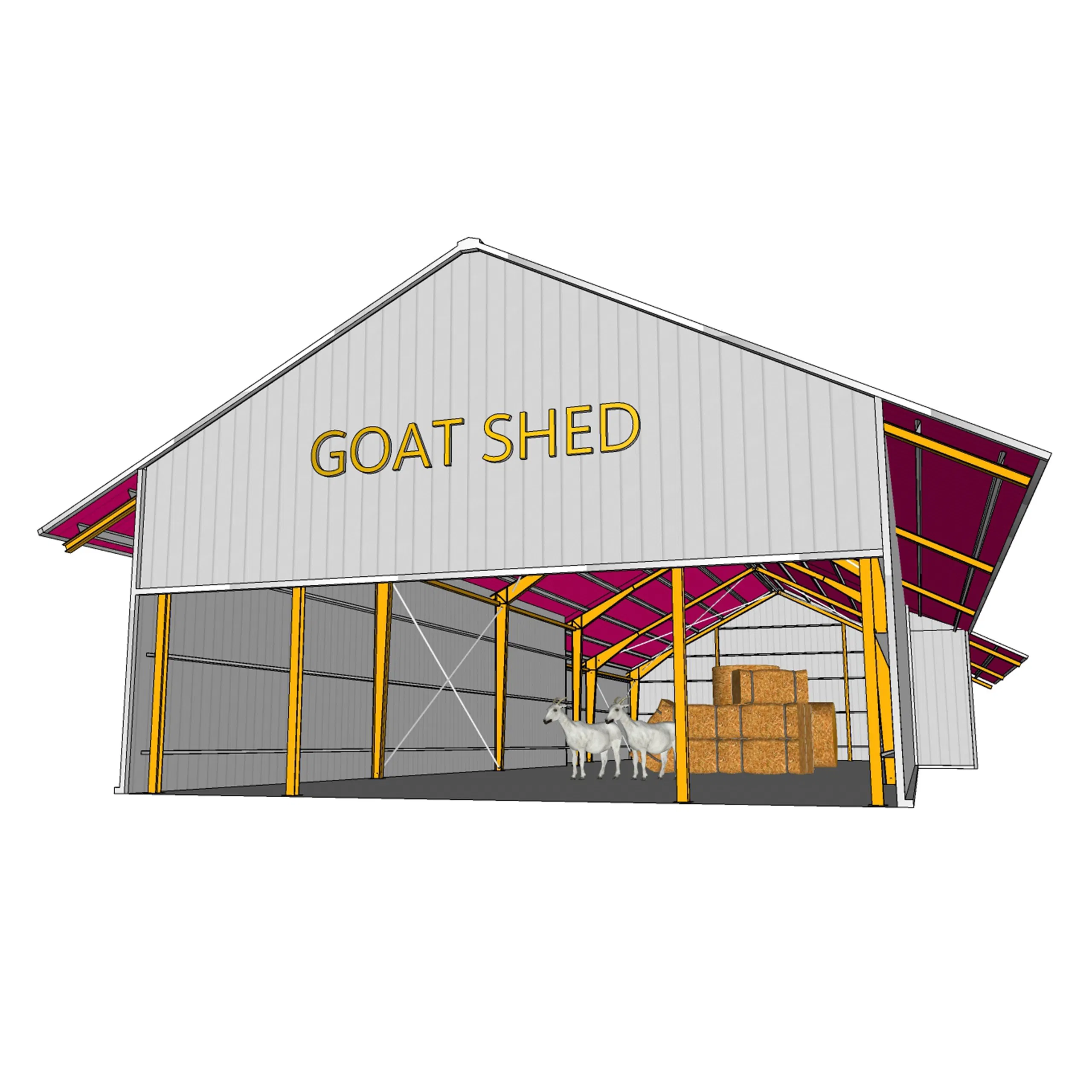 Prefabricated China Wholesale Customized ISO CE Metal Steel Structure Building Material of Goat Shed with Spacious Layout for Storage and Poultry