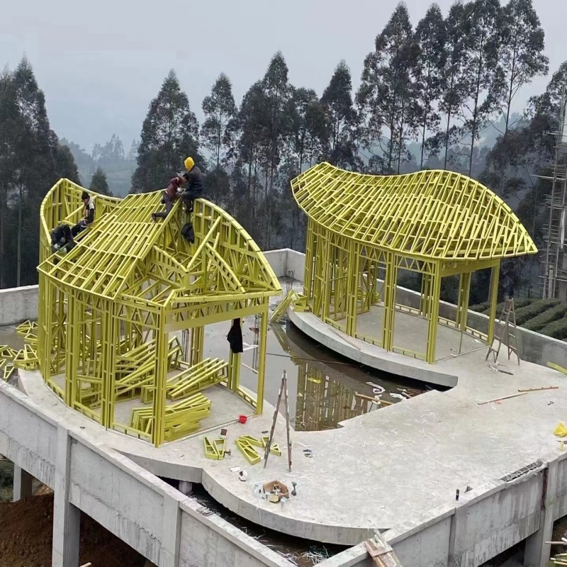 Customized 2 Story Luxury Prefabricated Building Light Steel Frame Homes Modular Home