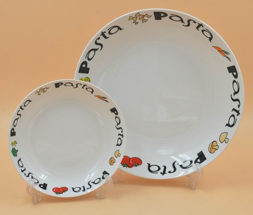 Eco-Friendly Healthy Reuse Multicolor Reuse Tableware Ceramics Porcelain Rice Fruit Bowl Plate 5 PCS Pasta Soup Dinner Set