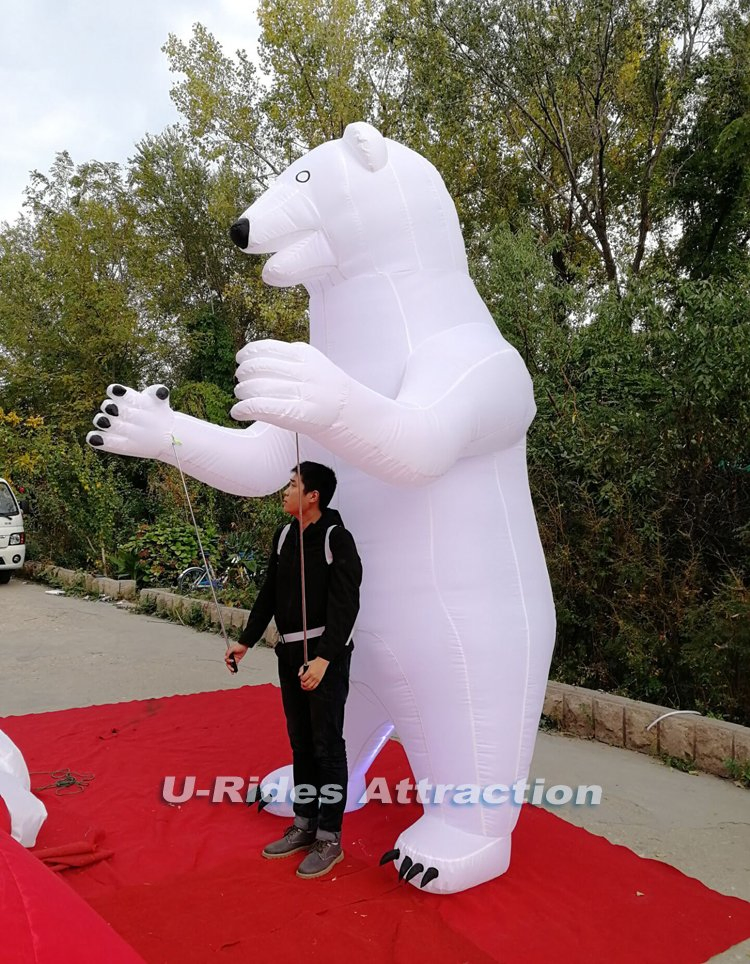 Inflatable Polar bear advertising walking cartoon with LED lights