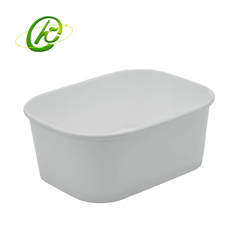 Kraft Food Container Friendly Paper Box Rectangular Paper Square Salad Bowl Manufacturer Paper Salad Bowl