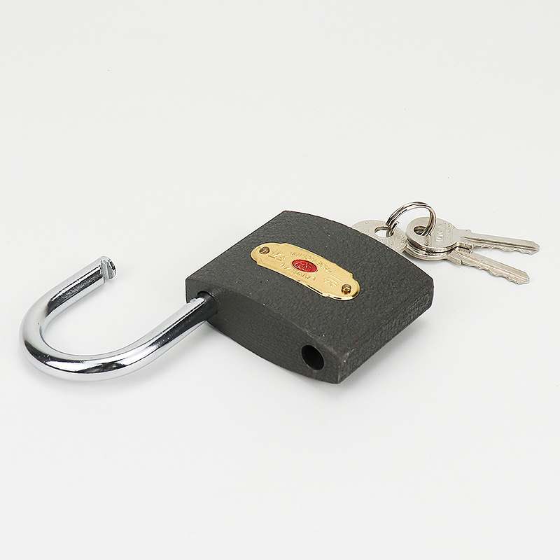 Chinese Security Wholesale Price Black Door Locks Grey Iron Tri Circle Padlock with Keys