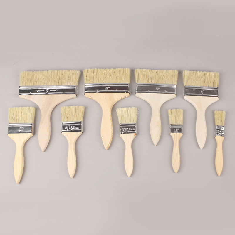 Flat Edge Paint Brush Wooden Handle Paintbrush for Wall Painting