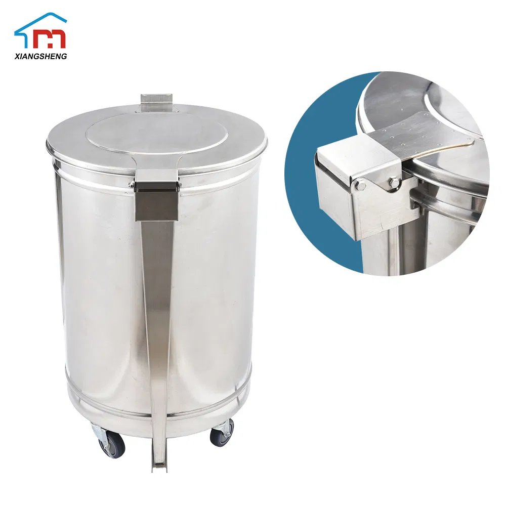 Xiangsheng 50L Stainless Steel Garbagin Can Trash Bin with Foot Pedal