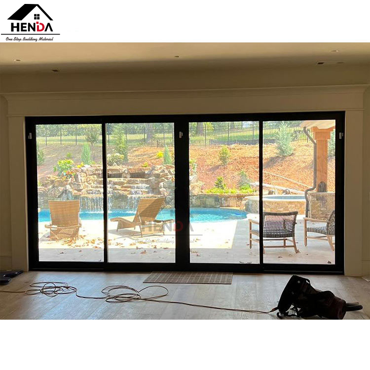 10% off Heavy Duty Wholesale Customized Exterior Entrance Harricane Proof Laminated Safety Pocket Stacking Slide Sliding Patio Glass Door