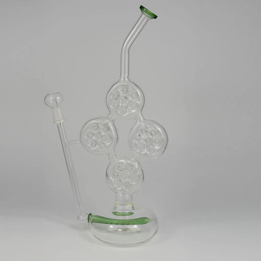 Hourglass Recycler Glass Bubbler Water Pipe