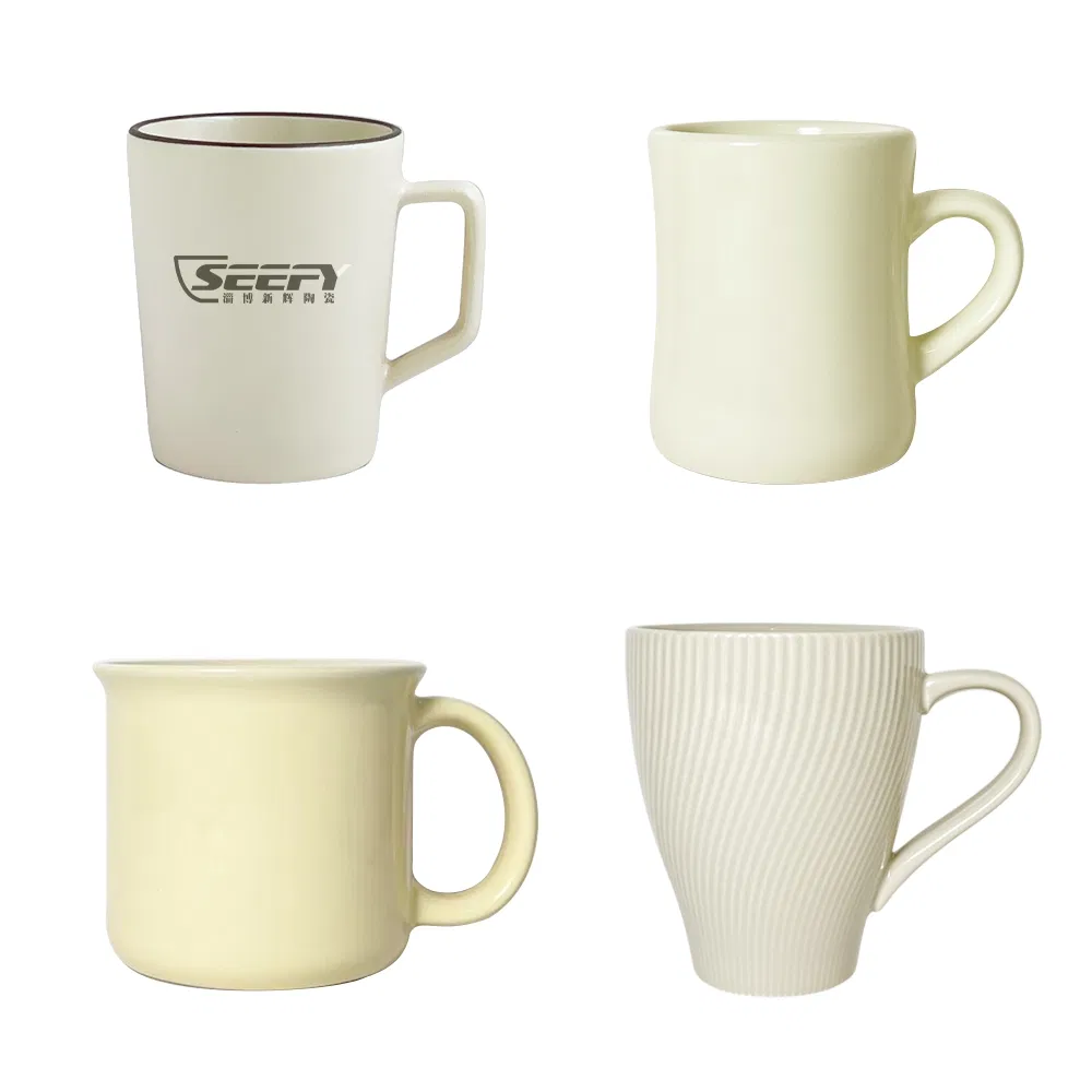 Tenmoku Glaze Diamond Facet Ceramic Coffee Mug Cup Custom Logo Area Geometric Cut with Hare's Fur Pattern