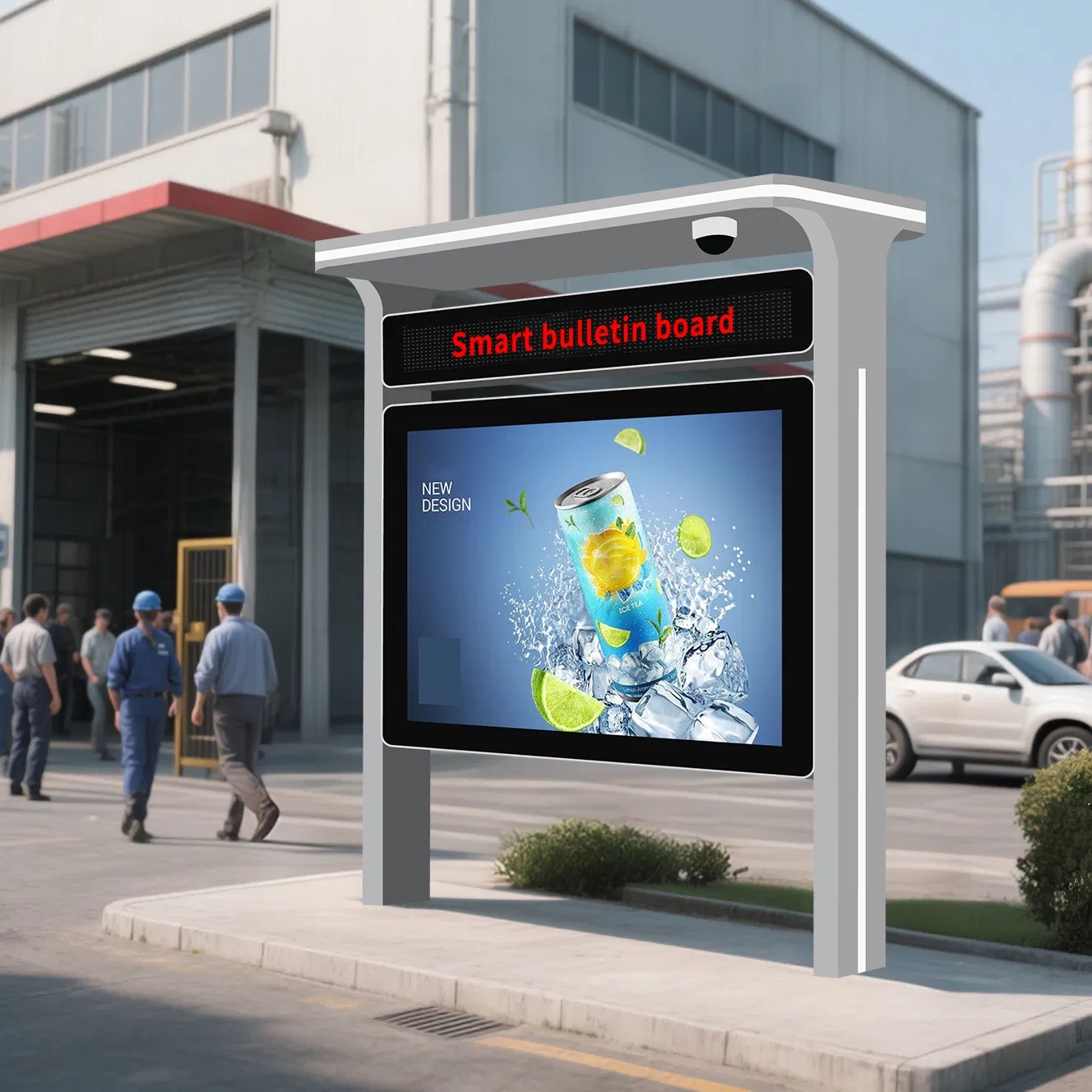 Sunlight-Readable 4000nits Public Notice Board with Custom Logo Engraving Digital Signage