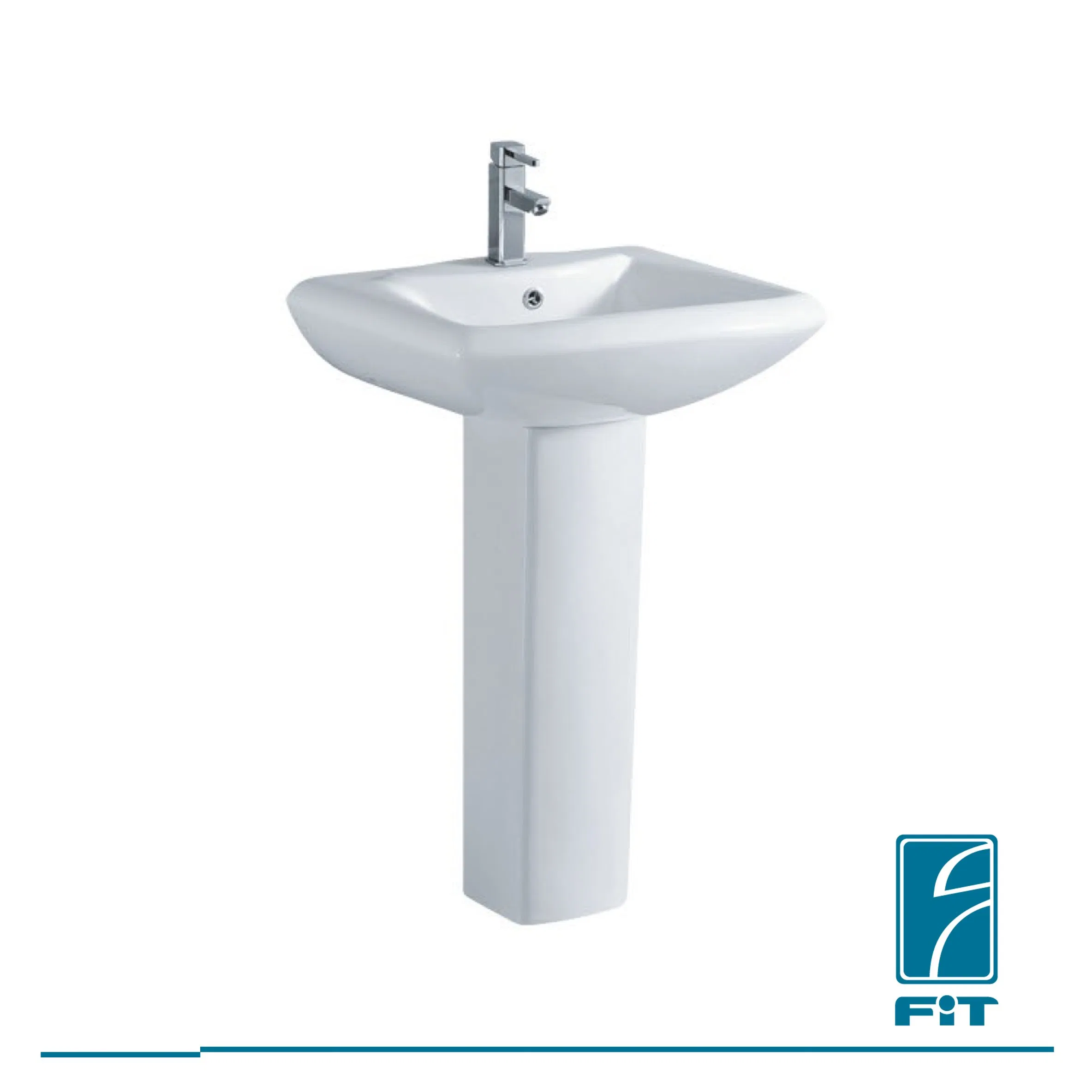 Standing Floor Pedestal Sink Porcelain White Ceramic Wash Basin for Bathroom