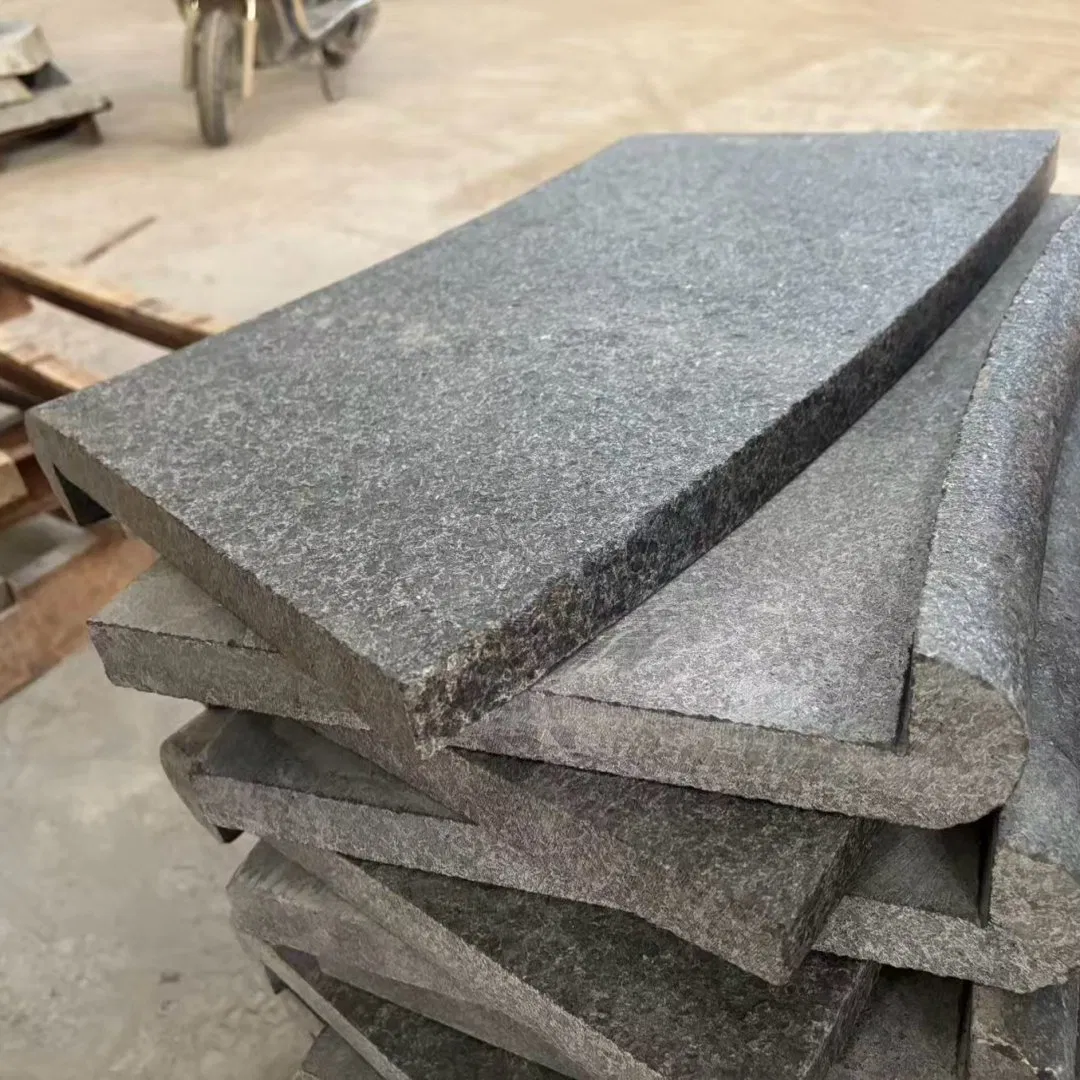 Pari Natural Stone Granite Cheap G684 C1 602.31X350.75X30/60mm Bull Nose Flamed Surface Decoration Material for Swimming Pool Coping