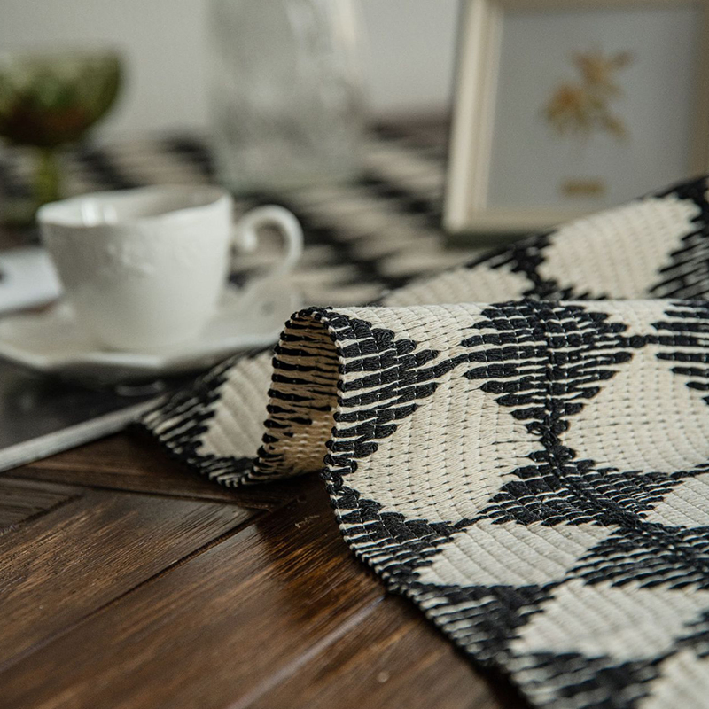 Natural Jute and Cotton Thread Hand Weaved Table Runner