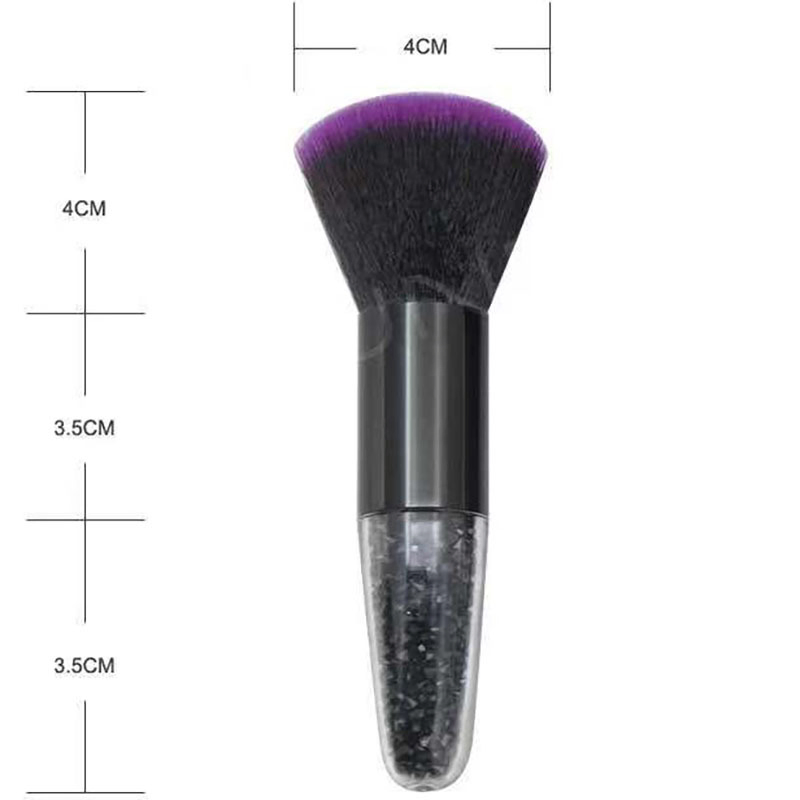 Nail Art Dust Brush Colorful Rhinestone Handle Nail Brush Remover Cleaner Soft Foundation Brushes for Manicure Tools