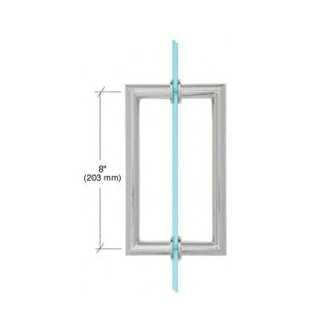 Satin Chrome (Matte) 8" Mt Series Round Tubing Mitered Corner Back-to-Back Pull Handle