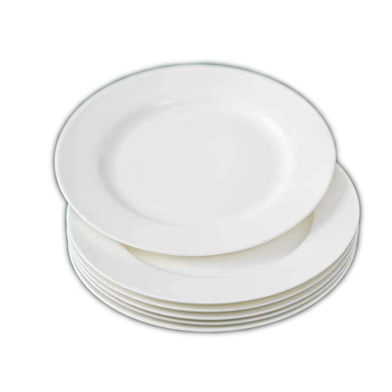 Custom Logo Plain White Dinner Plate Wholesale Ceramic Dinner Plate for Hotel Restaurant