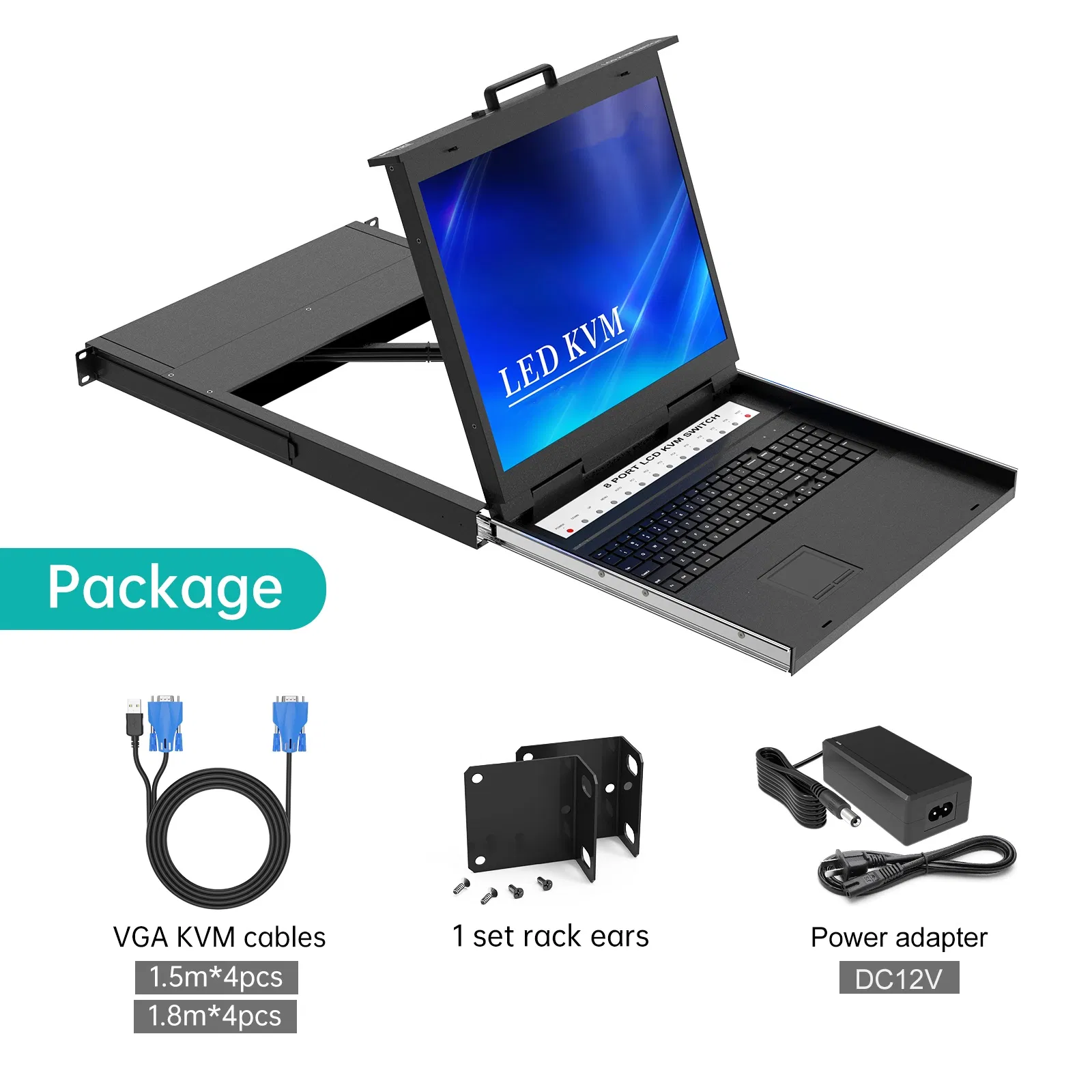 Портативный KVM-коммутатор 15.6" LCD с 4K поддержкой