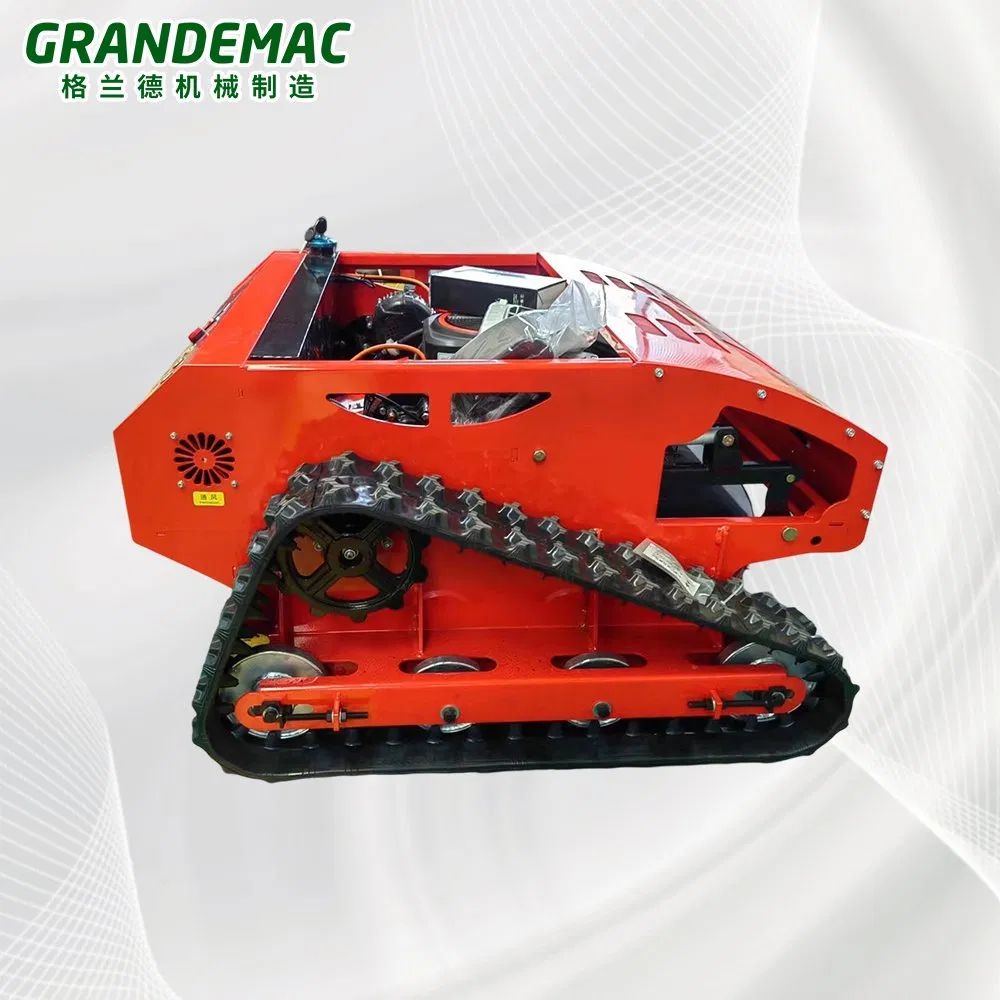 Бензиновый робот-газонокосилка на гусеницах с пультом ДУ