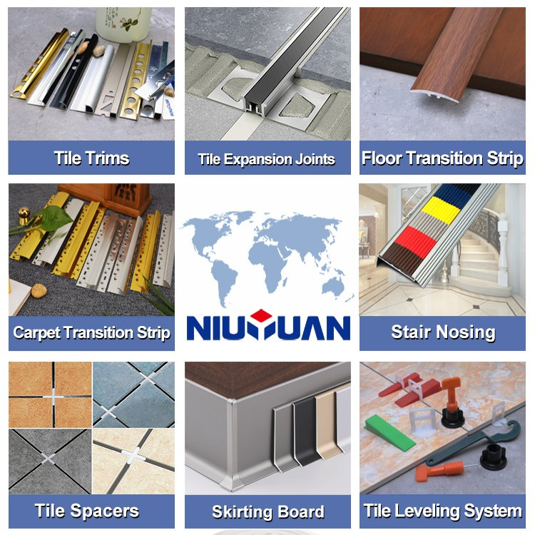 Custom Gold Metal Ceramic Aluminum Pencil Tile Edge Trim Corners