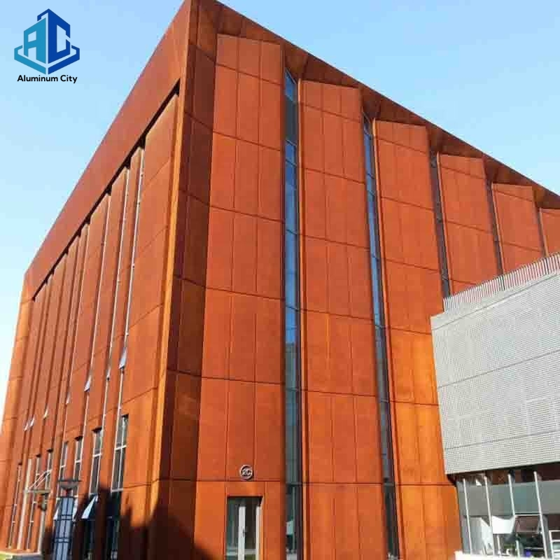 Corten Steel Perforated Curtain Wall System for Modern Building Facade with Weathering Resistant Finish