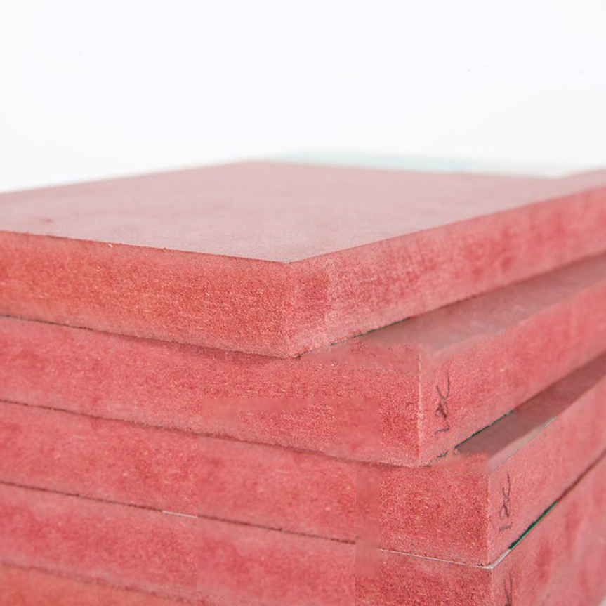 Hot Sale 4X8 1220X2440mm Laminated Fire Resistant Red MDF Fibreboard