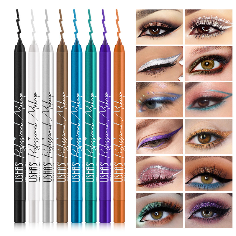 Ushas Bright Eyelash Pearl Flash Eyeliner Waterproof Lying Silkworm Pen 8 Color