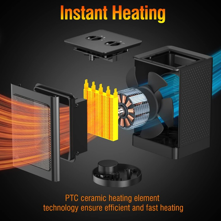 Great Quality Space Heater Home Electric 1500W Portable Fan Heater