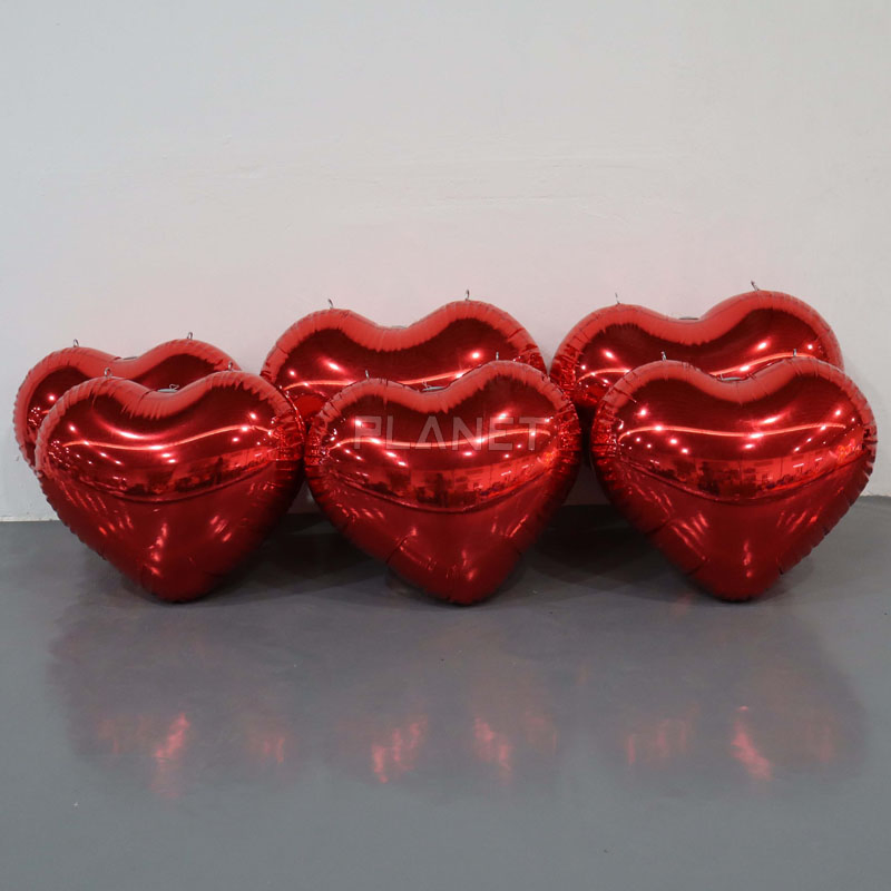Durable Reuse Reflective PVC Inflatable Heart Balloon for Valentine Decoration