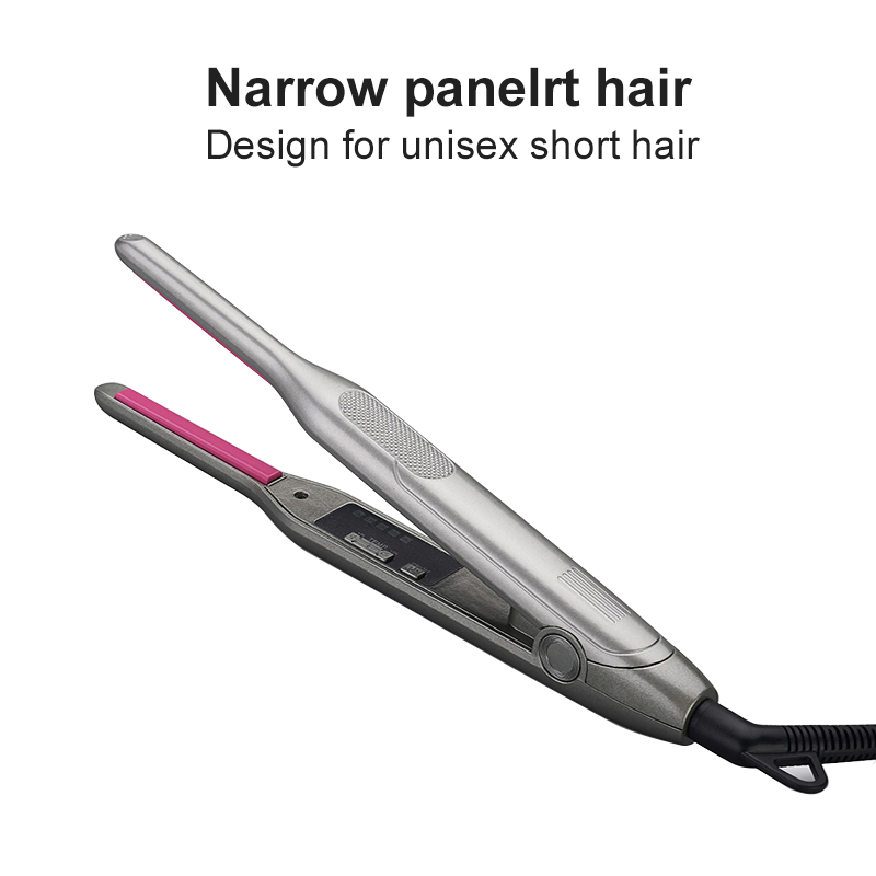 Mini Hair Straightener & Curler Brush Professional Flat Iron Hair Styler Hot Tool Ceramic Digital LED for All Hair Types