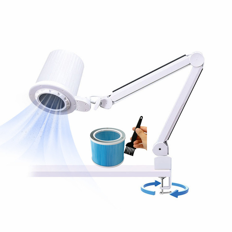 Strong Suction Built-in Reused Filter Manicure Pedicure Station Range Hood with Lamp