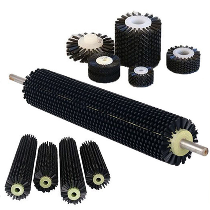 Industrial Wire Spiral Coil Cylinder Roller Brush Brass Steel Wire Cylinder Roller Polishing Brush